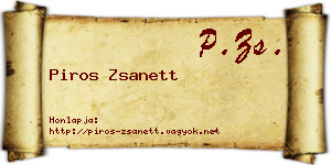 Piros Zsanett névjegykártya